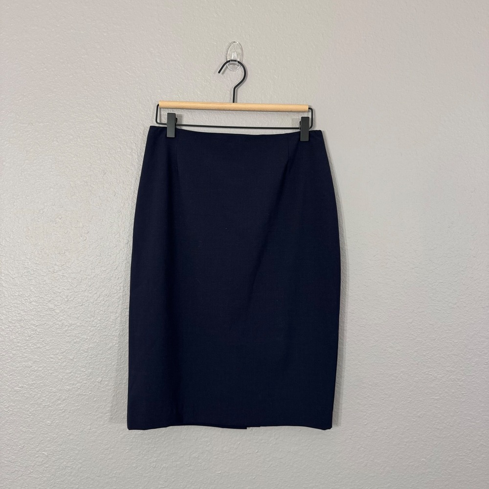 Antonio Melani Women's Size 4 Navy Wool Blend Lined Career Pencil Skirt